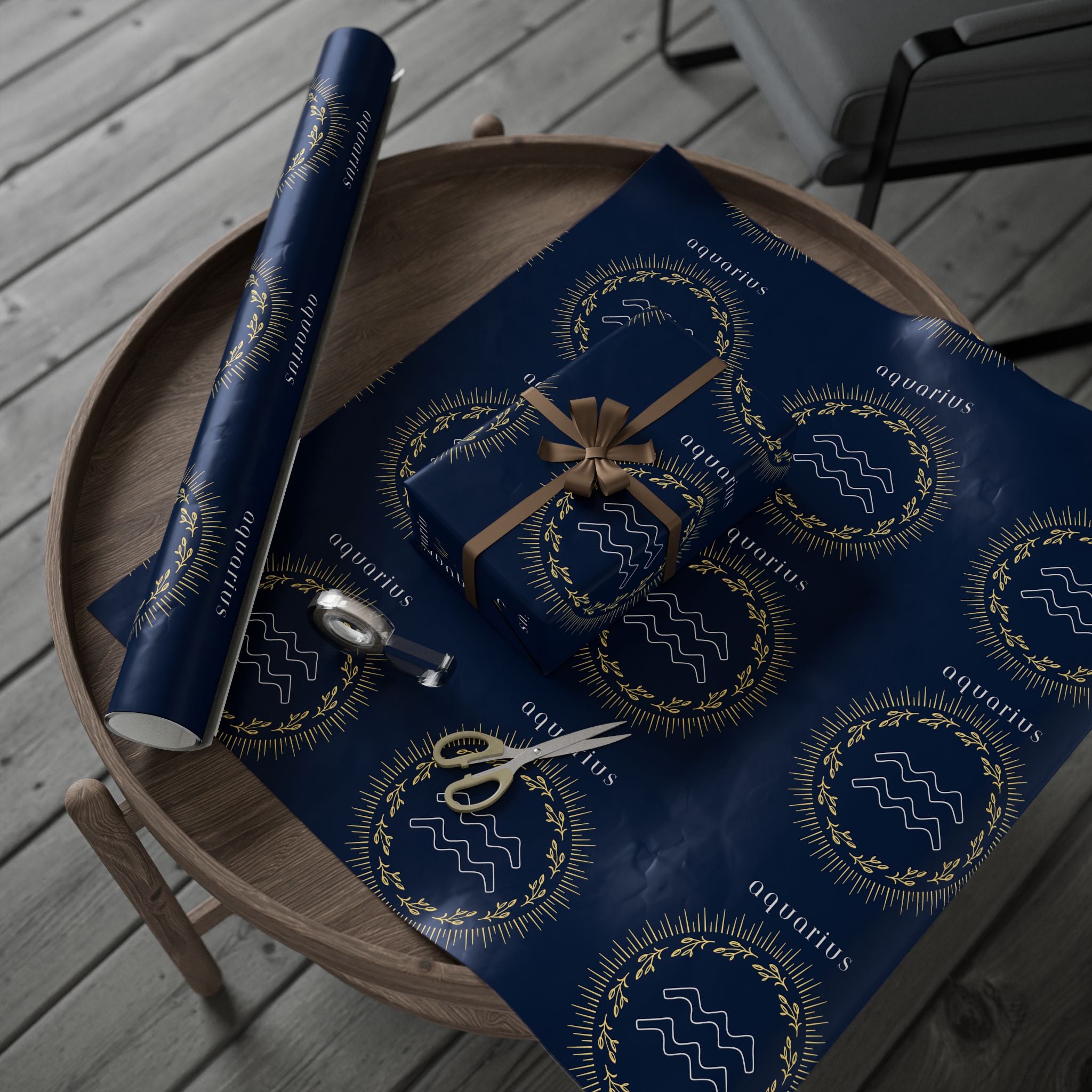Gift Wrapping Paper Aquarius Zodiac Holiday Christmas Birthday