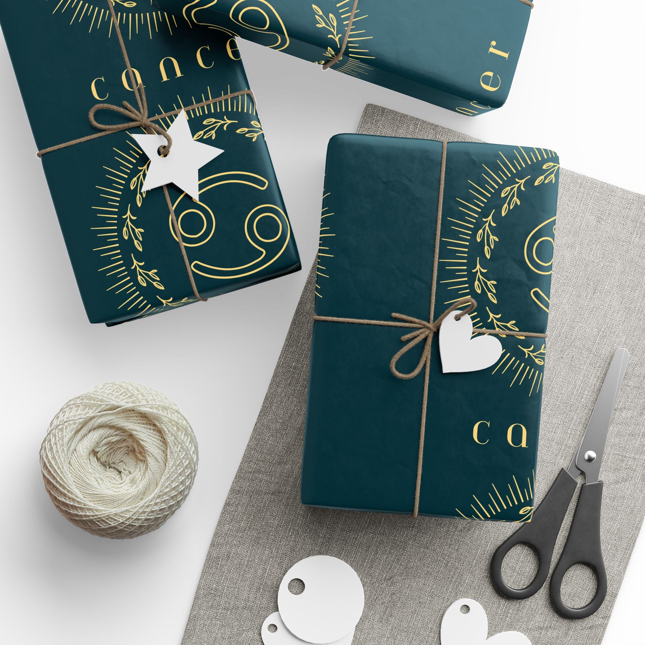 Gift Wrapping Paper Cancer Zodiac Holiday Christmas Birthday