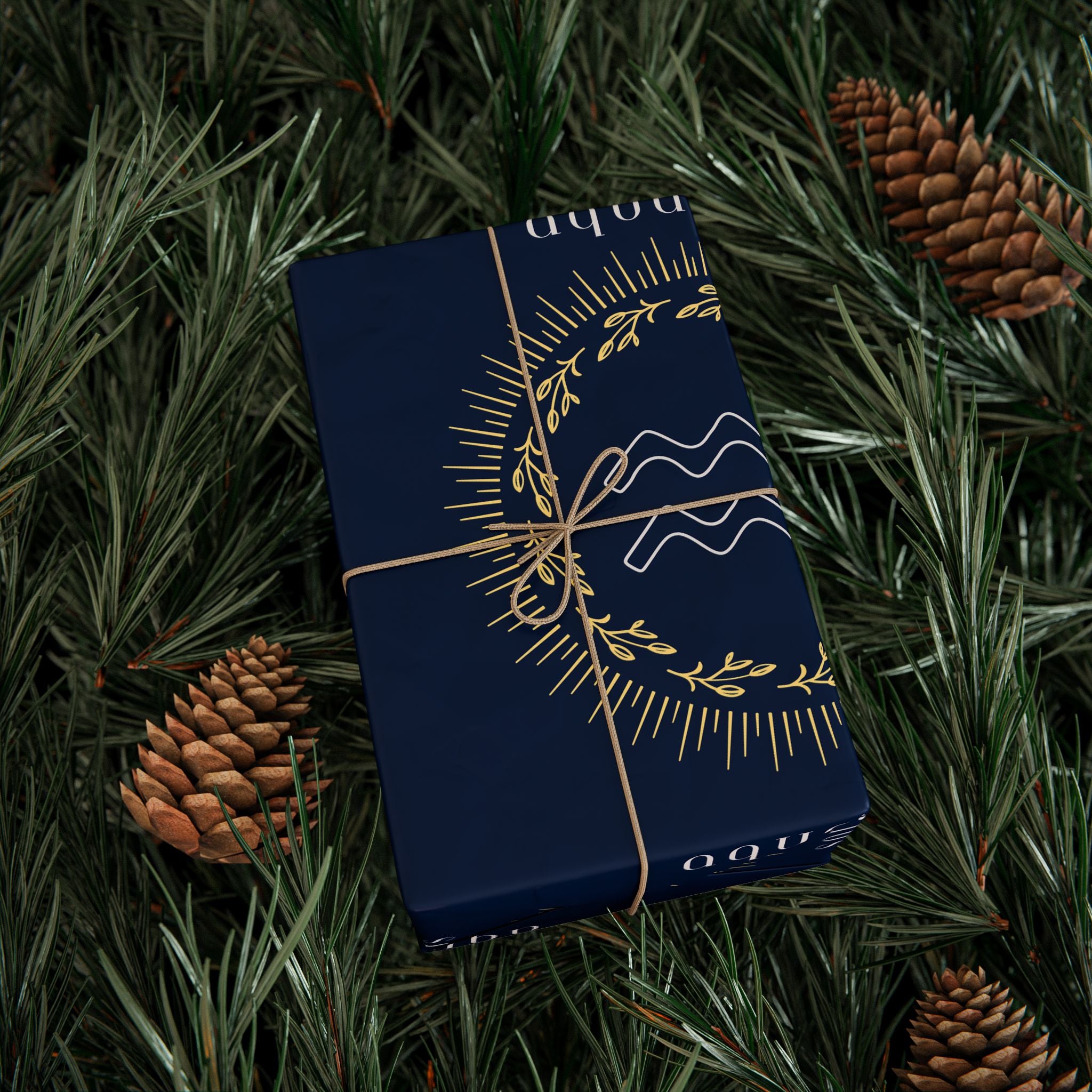 Gift Wrapping Paper Aquarius Zodiac Holiday Christmas Birthday